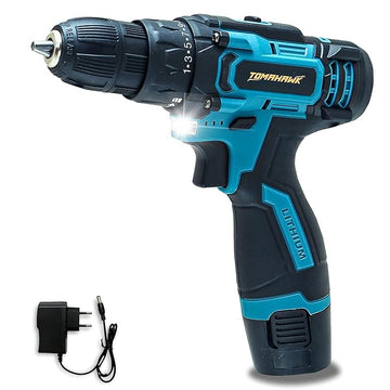 Cordless Drill/Screwdriver - 12V 2-Speed Single Battery 1.5Ah 10mm Keyless Chuck - T8000