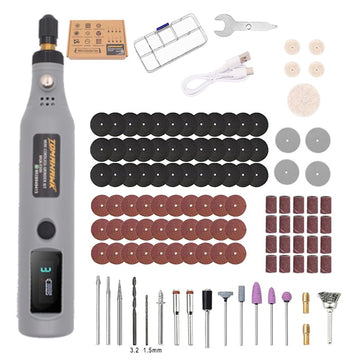 Cordless Electric Mini Drill Grinder Set - Variable Speed, Gray - MGK-0300