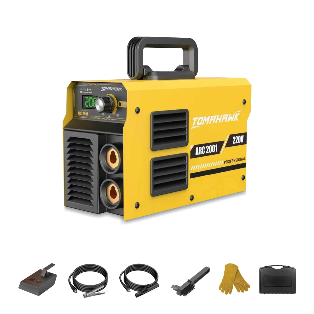 Tomahawk Arc Welding Machine - 200A, Single Phase, Hot Start & Anti-Stick Function - ARC-2001