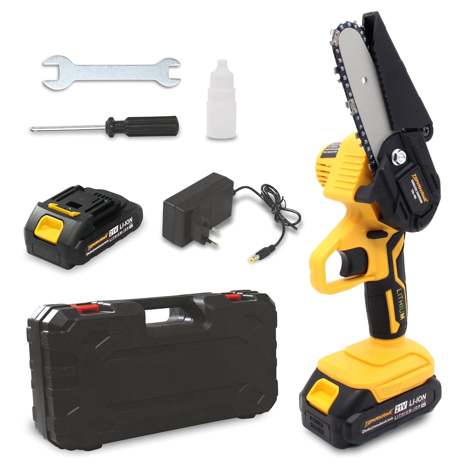 Tomahawk Cordless Chainsaw Machine - 2 Batteries 1.5Ah 21V - TCS-401