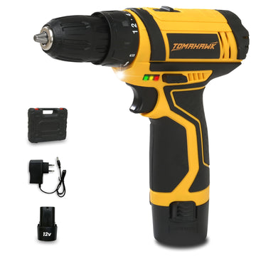 Drill/Screwdriver - 12V 10mm Keyless Chuck 2-Speed Dual 1.5Ah Batteries - DMD-4100
