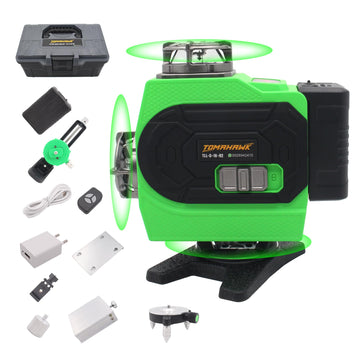 Laser Level - 16 Lines Green Laser, 4x360° 4D Cross Self-Levelling Professional Laser Line
