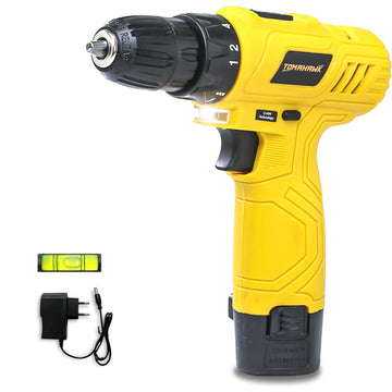 Cordless Drill/Screwdriver - 12V 10mm Keyless Chuck 1-Speed Double Battery 24Nm Torque - DMS-3100