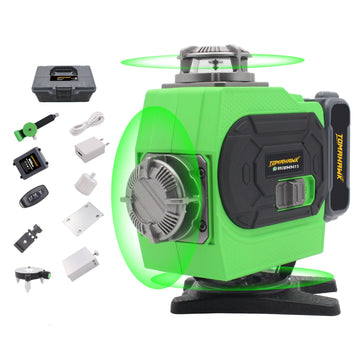Laser Level - 16 Lines 4x360° 4D Green Cross Line Pulse Mode Remote Controller - TLN-3232