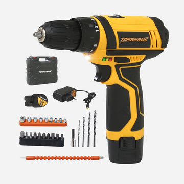 12V 10mm Cordless Screwdriver & Drill Set of 25pcs, T7600